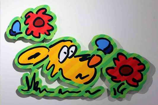 Corious Dog, cut-out painting